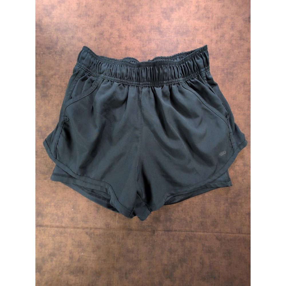 Leg3nd Womens Black 2-in-1 Running Shorts Built-in Liner Pockets Medium FA57768